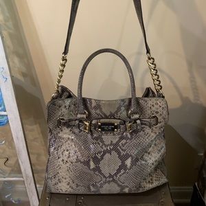MICHAEL KORS - Large Snakeskin Hamilton Bag